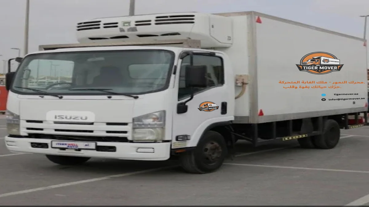 Professional movers packing and loading boxes into a truck in Abu Dhabi