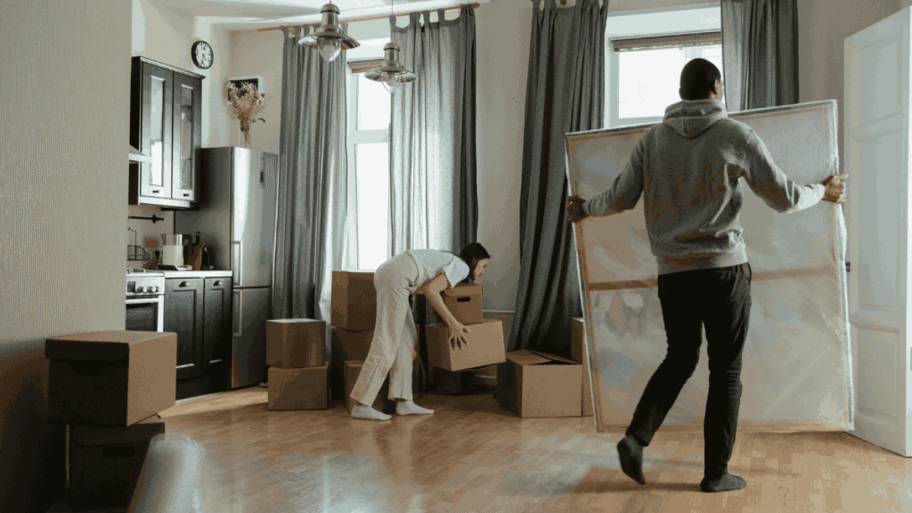 Tiger Mover team entering a high-rise building in Abu Dhabi