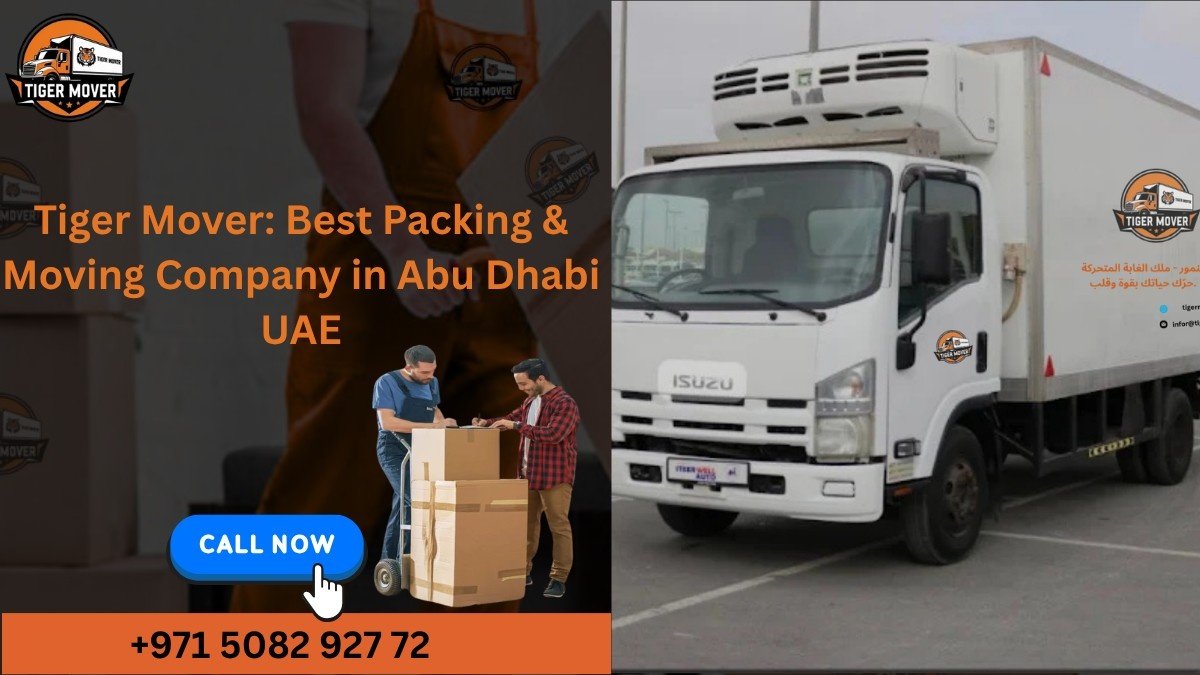 Tiger Mover team packing boxes in a modern Abu Dhabi villa