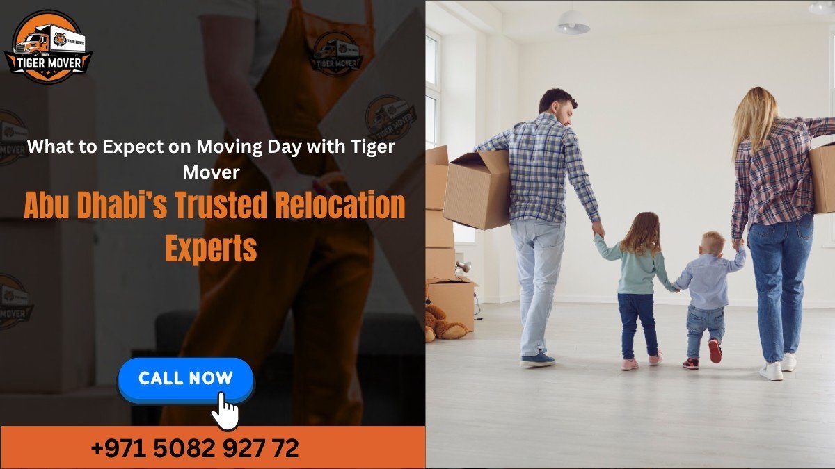 Tiger Mover team arriving at client’s home in Abu Dhabi on moving day