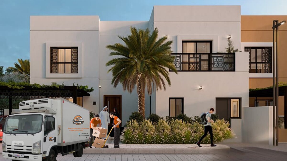 Tiger Movers staff packing villa furniture in Abu Dhabi