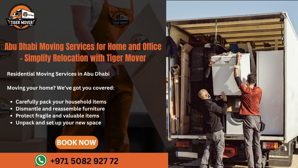 Tiger Mover team carefully packing household items during a residential move in Abu Dhabi