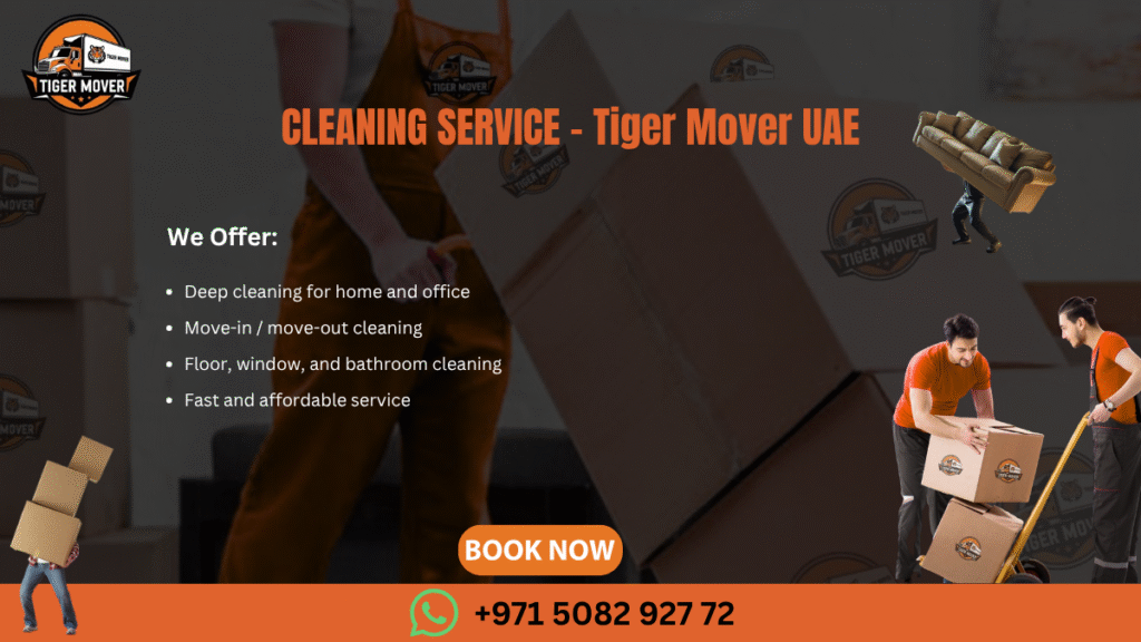 Tiger Mover UAE team providing professional home and office cleaning services across the UAE.