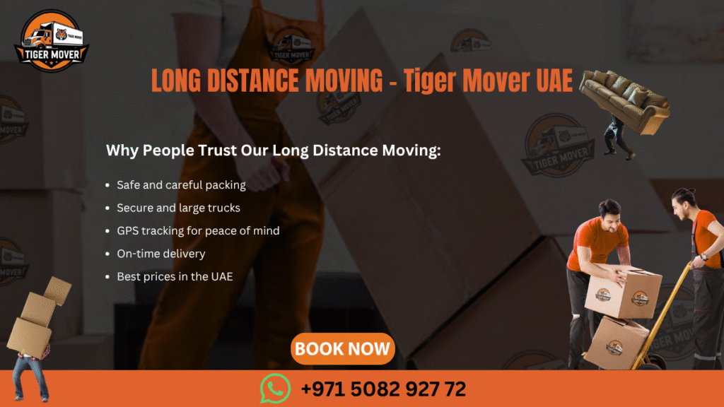 Tiger Mover UAE providing professional long distance moving services across the UAE with secure packing and transport.