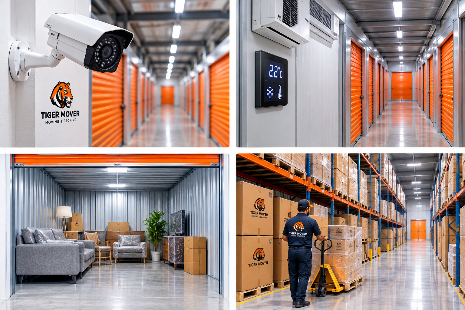 Secure storage facility in Abu Dhabi with climate-controlled storage units and professional moving services by Tiger Mover