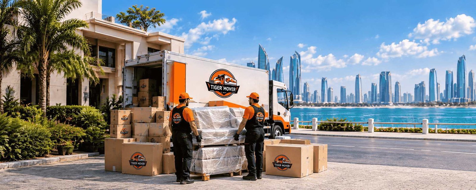 Tiger Mover moving truck and team in Abu Dhabi
